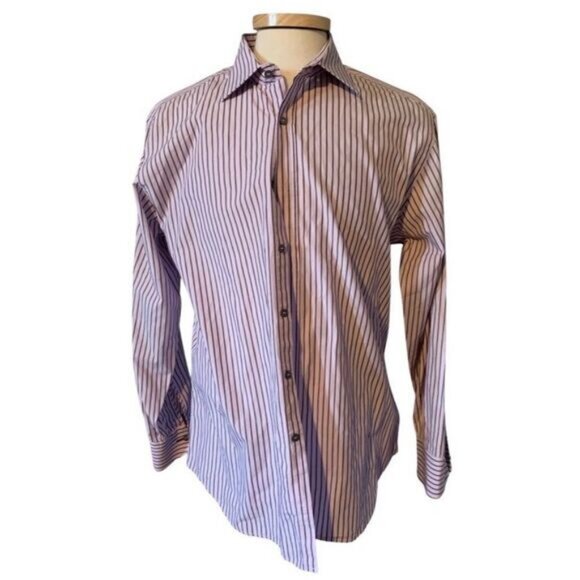 Paul Smith 17 1/2 x 44 Purple Striped Dress Shirt - Picture 1 of 4